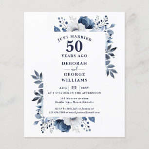 Budget 50e huwelijksjubileum bloemen uitnodiging