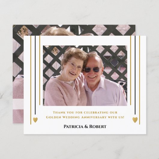 Budget 50e Jubileum Foto bedankt kaart (Voorkant / Achterkant)