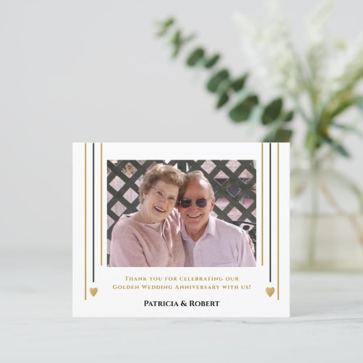 Budget 50e Jubileum Foto bedankt kaart (Staand voorkant)