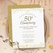Budget 50e Jubileum Gold Hearts Invitation