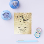 Budget 50e Jubileum Gold Invitation Flyer (Enkel)