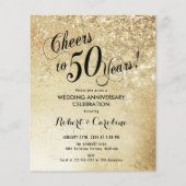 Budget 50e Jubileum Gold Invitation Flyer (Voorkant)
