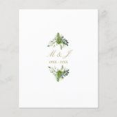 Budget 50e Jubileum Green Monogram Uitnodigen (Achterkant)