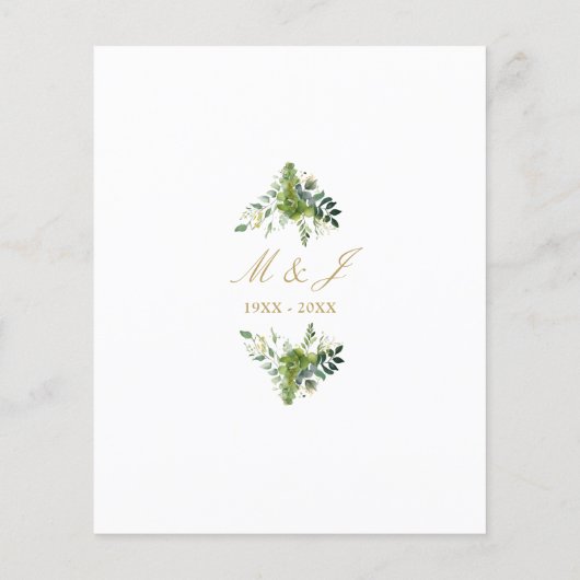 Budget 50e Jubileum Green Monogram Uitnodigen (Achterkant)