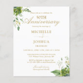 Budget 50e Jubileum Green Monogram Uitnodigen (Voorkant)