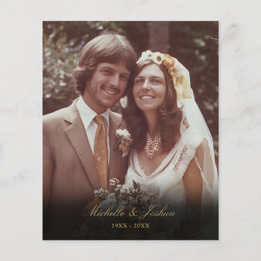 Budget 50e Jubileum groen Fotouitnodiging (Achterkant)