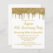 Budget 50e Surprise Party Jubileum Invitations (Voorkant / Achterkant)