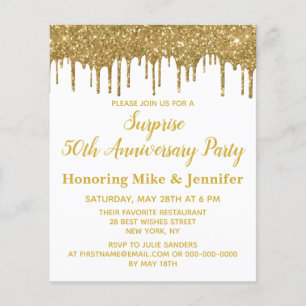 Budget 50e Surprise Party Jubileum Invitations
