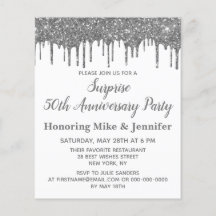 Budget 50e Surprise Party Jubileum Invitations