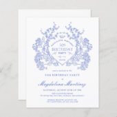 BUDGET 50e Verjaardag Blauwe Bloemkam (Voorkant / Achterkant)