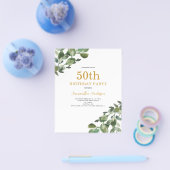 Budget 50e verjaardag Eucalyptus uitnodiging Flyer (Enkel)