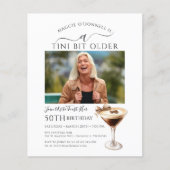 BUDGET 50e verjaardag Foto Espresso Martini Uitnod (Voorkant)