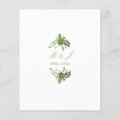 Budget 50e verjaardag Groene Monogram Uitnodiging (Achterkant)