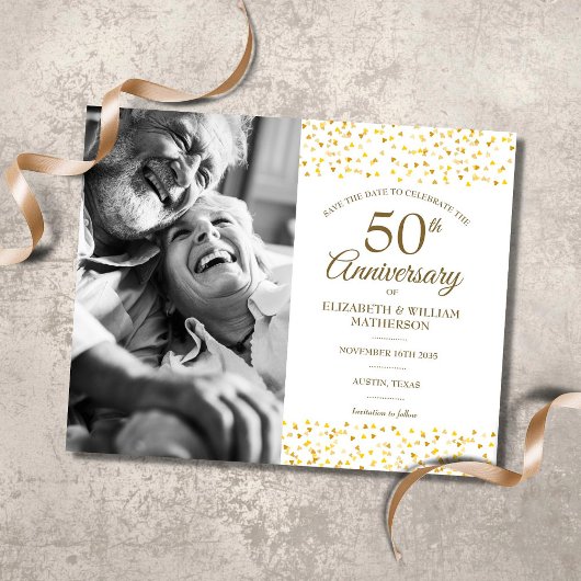 Budget 50e verjaardag Save the Date-foto
