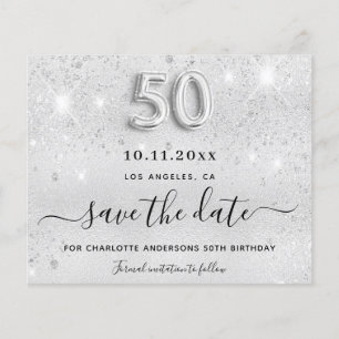 Budget 50e verjaardag zilveren glitters save the d
