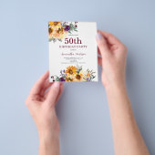 Budget 50e verjaardag Zonnebloem Uitnodiging Flyer (Hand)