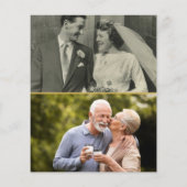 Budget 50ste verjaardag Goud 2 Foto Uitnodiging (Achterkant)