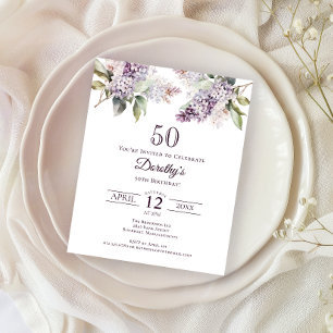 BUDGET 50ste Verjaardagsfeest Paarse Lila Bloemen