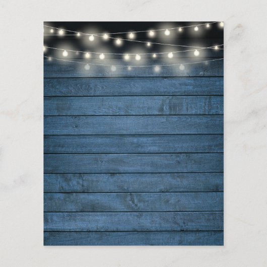 Budget 50th Anniversary Rustic String Light Uitnod (Achterkant)