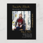 Budget 50th Birthday Black Uitnodiging Flyer (Voorkant)