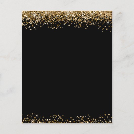 Budget 50th Birthday Glitter Invitation Flyer (Achterkant)