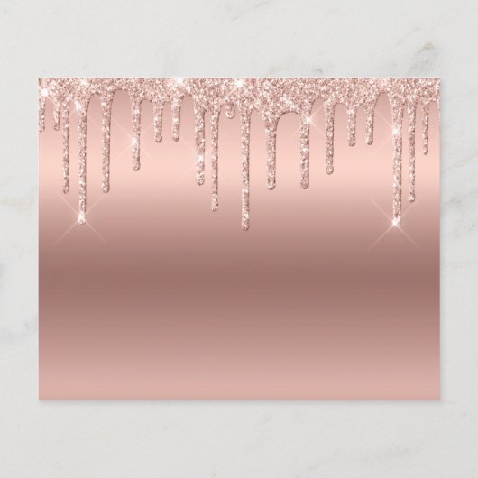 Budget 50th Birthday Glitter Roos Gold Invitation Flyer (Achterkant)