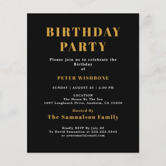 Budget 50th Birthday Invitation 1973 Naam Foto Fl Flyer (Achterkant)