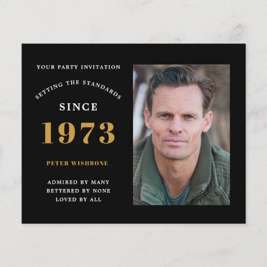 Budget 50th Birthday Invitation 1973 Naam Foto Fl Flyer (Voorkant)