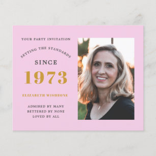 Budget 50th Birthday Invitation 1973 Naam Foto Flyer