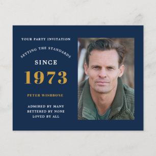 Budget 50th Birthday Invitation 1973 Naam Foto Flyer