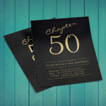 Budget 50th Birthday Invitation Black Gold