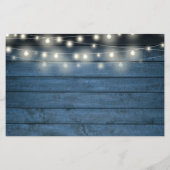 Budget 50th verjaardag Blauw Rustiek Foto Uitnodig (Achterkant)