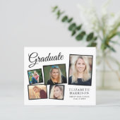 Budget 5 Foto Afstuderen Party Uitnodiging (Staand voorkant)