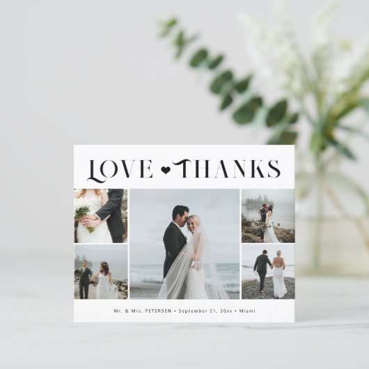 Budget 5 foto liefde en bedankt bruiloft dank u (Staand voorkant)