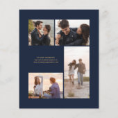 Budget 5-Foto Navy Blue Gold Agaat Save the Date (Achterkant)