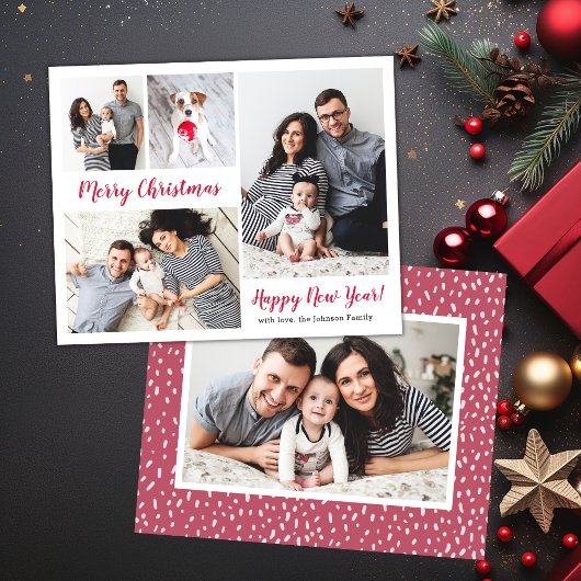 Budget 5 Foto Rood Script Kerstvakantie kaarten