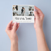 Budget 5 fotocollage moderne bruiloft dank u flyer (Hand)