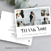 Budget 5 fotocollage moderne bruiloft dank u flyer