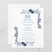 Budget 60e bruiloft Jubileum Bloemen Uitnodigen (Voorkant / Achterkant)