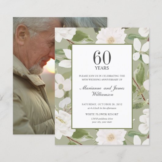 Budget 60e Jubileum FOTO White Flowers Green (Voorkant / Achterkant)