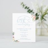 Budget 60e Jubileum Hart Bloemenuitnodiging (Staand voorkant)