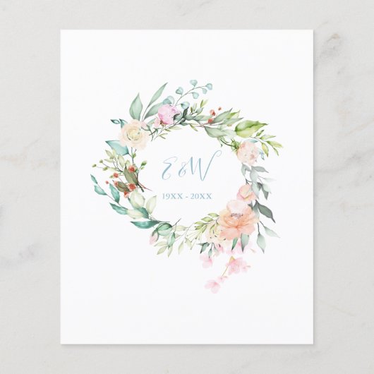 Budget 60e Jubileum Hart Bloemenuitnodiging (Achterkant)