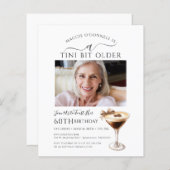 BUDGET 60e verjaardag Foto Espresso Martini Uitnod (Voorkant / Achterkant)