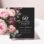 Budget 60e verjaardag Moody Bloemen Uitnodiging Flyer<br><div class="desc">Vier uw mijlpaal met een moderne humeurige uitnodiging voor de 60e verjaardag met rijke bordeauxrode en blozende bloemen. Dit elegante ontwerp combineert diepe, dramatische tinten met zachte, romantische accenten, perfect voor het instellen van een verfijnde maar uitnodigende sfeer. Het opvallende bloemstuk voegt een vleugje luxe toe, terwijl de hedendaagse lay-out...</div>