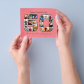 Budget 60e verjaardag uitnodiging zestig foto roze flyer (Hand)