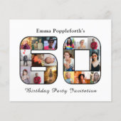 Budget 60e verjaardag uitnodiging Zestig foto wit Flyer (Voorkant)