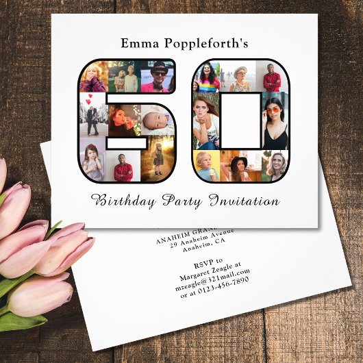 Budget 60e verjaardag uitnodiging Zestig foto wit Flyer