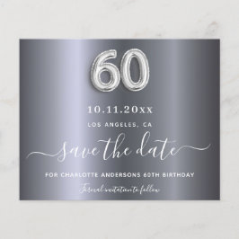 Budget 60e verjaardag zilveren metaal behalve datu