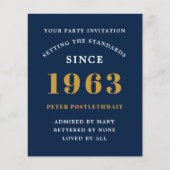 Budget 60th Birthday Invitation Black Gold 1963 Flyer (Voorkant)