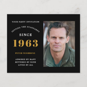 Budget 60th Birthday Uitnodiging 1963 Naam Foto Fl Flyer